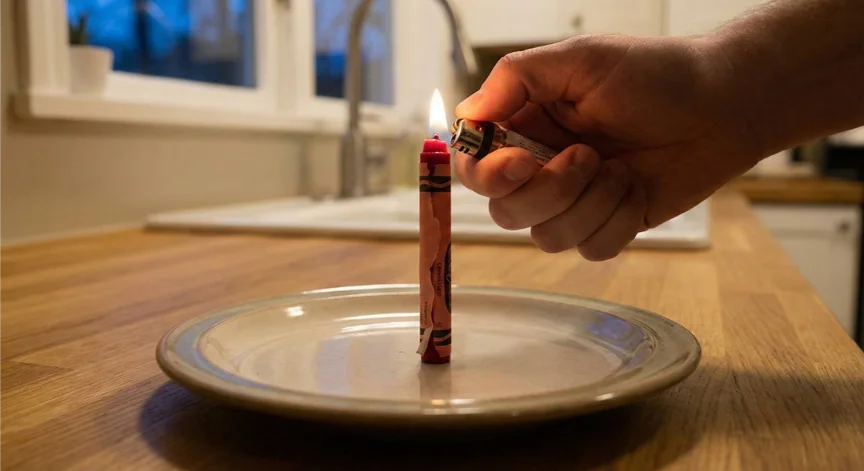 Stand a Crayon on a Plate